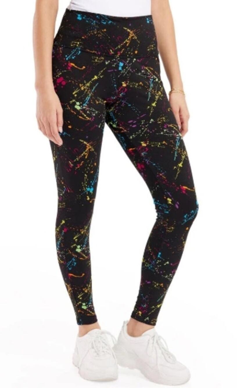 Tipsy Elves Splatter Neon Leggings, 80s 90s Retro, Women's Size Large, NWT
